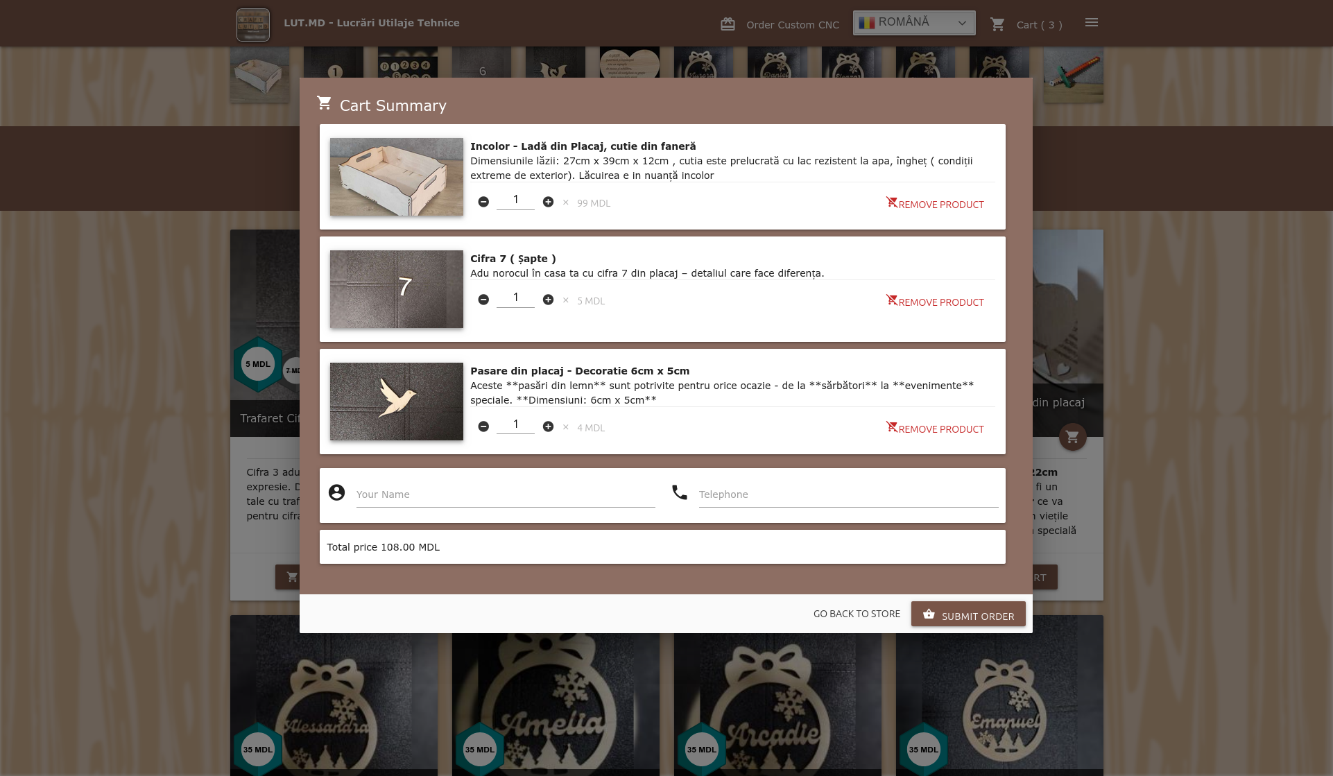 Sample of your online store