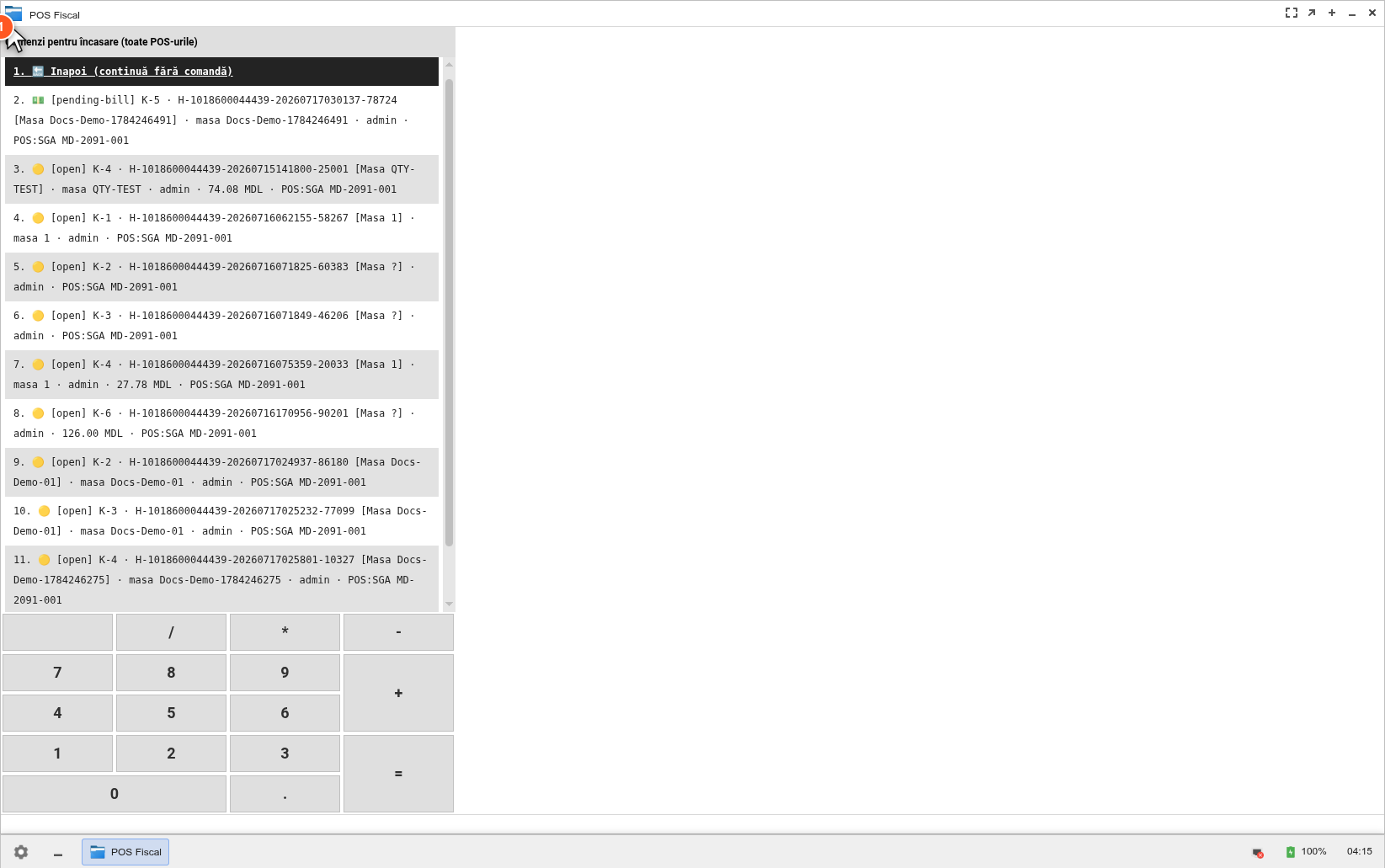 Picker Comenzi pentru încasare Picker Comenzi pentru încasare