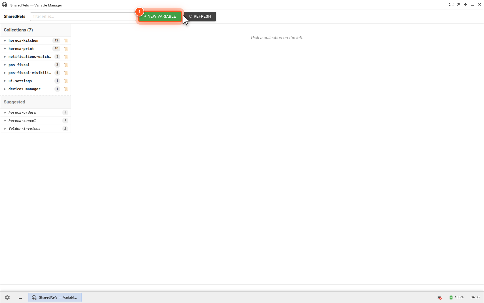 Pas 1 — cursor pe + New variable Pas 1 — cursor pe + New variable