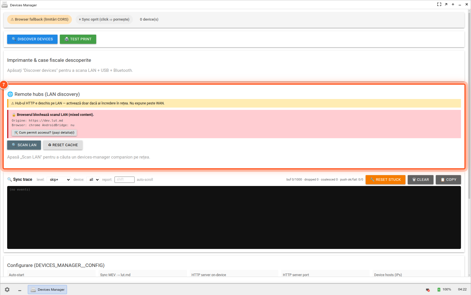 Config actions Config actions